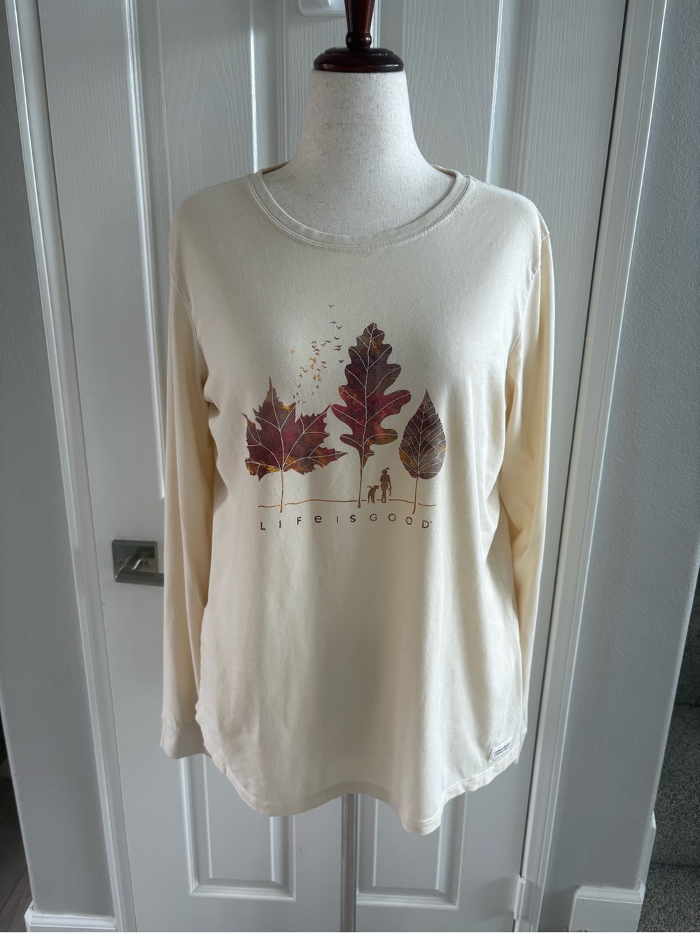 Life is Good | Fall Crusher Tee -Lite | Cream | Sz L | Very Good Condition
